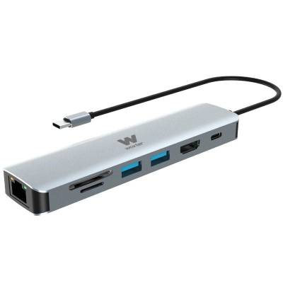 Docking usb tipo-c woxter pe26-181/ 1xhdmi/ 2xusb/ 1xlector de tarjetas/ 1xrj45/ 1xmicrousb/ gris