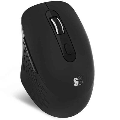 Ratón ergonómico inalámbrico por bluetooth/ 2.4ghz subblim curve ergo dual battery/ batería recargable/ hasta 1600 dpi/ negro