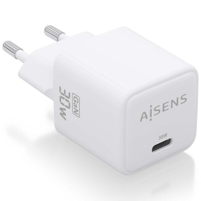 Cargador gan de pared aisens asch-30w1p035-w/ 1xusb tipo-c/ 30w