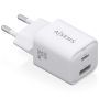 Cargador gan de pared aisens asch-30w2p020-w/ 1xusb tipo-c/ 1xusb/ 30w