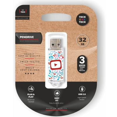 Pendrive 32gb tech one tech video dream usb 2.0