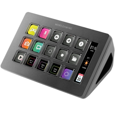 Stream deck slim mars gaming msd-one/ 15 teclas lcd/ negro