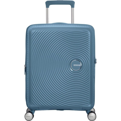 Maleta de cabina american tourister soundbox spinner 55cm/ 55x40x20cm/ 4 ruedas/ azul piedra