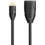 Cable alargador micro hdmi 4k vention abbbf/ micro hdmi macho - hdmi hembra/ 1m/ negro