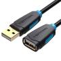 Cable alargador usb 2.0 vention cbcbd/ usb macho - usb hembra/ 50cm/ negro