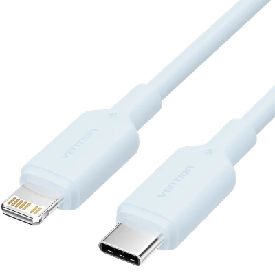 Cable usb 2.0 tipo-c lightning vention laksh/ usb tipo-c macho - lightning macho/ hasta 27w/ 480mbps/ 2m/ azul