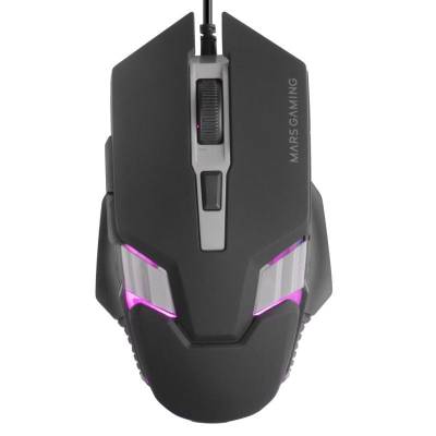 Ratón gaming mars gaming mm024/ hasta 4000 dpi/ negro