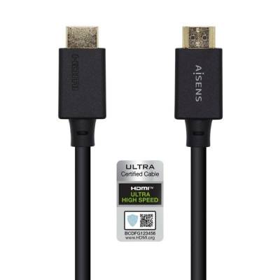 Cable hdmi 2.1 8k aisens a150-0420/ hdmi macho - hdmi macho/ 50cm/ certificado/ negro