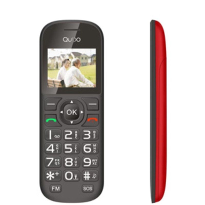 Teléfono móvil qubo d-1803 para personas mayores/ rojo