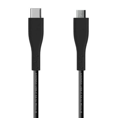 Cable usb 2.0 aisens a107-0349/ usb tipo-c macho - microusb macho/ hasta 15w/ 60mbps/ 1m/ negro