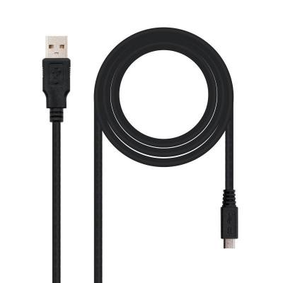 Cable usb 2.0 nanocable 10.01.0500/ usb macho - microusb macho/ 80cm/ negro