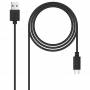 Cable usb 2.0 nanocable 10.01.2103/ usb macho - usb tipo-c macho/ 3m/ negro