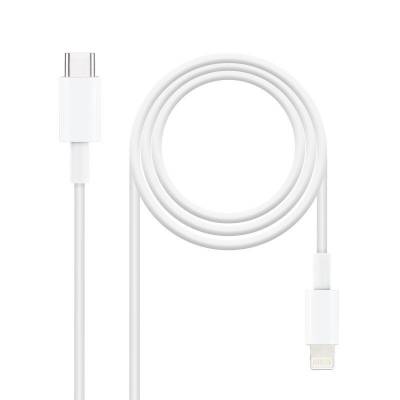 Cable usb 2.0 tipo-c lightning nanocable 10.10.0600/ usb tipo-c macho - lightning macho/ 50cm/ blanco