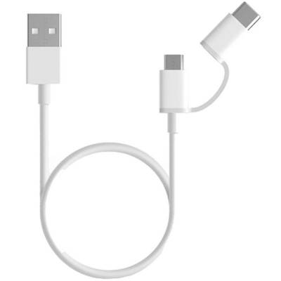 Cable usb 2.0 xiaomi mi 2-in-1 usb cable sjv4082ty usb macho - micro usb macho/ usb tipo-c macho/ 1m/ blanco