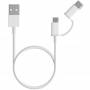 Cable usb 2.0 xiaomi mi 2-in-1 usb cable sjv4082ty usb macho - micro usb macho/ usb tipo-c macho/ 1m/ blanco