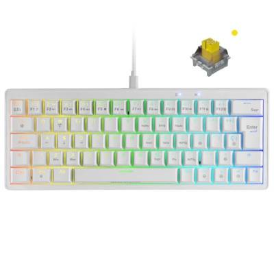 Teclado gaming mecánico mars gaming mkminipro/ switch amarillo/ blanco