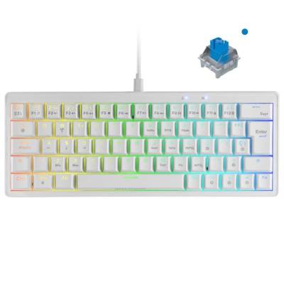 Teclado gaming mecánico mars gaming mkminipro/ switch azul/ blanco