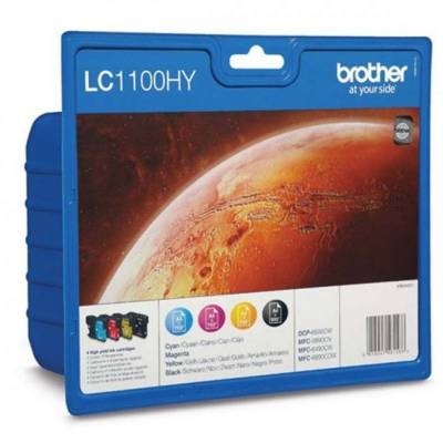 Cartucho de tinta original brother lc-1100xl alta capacidad multipack/ cian/ magenta/ amarillo/ negro