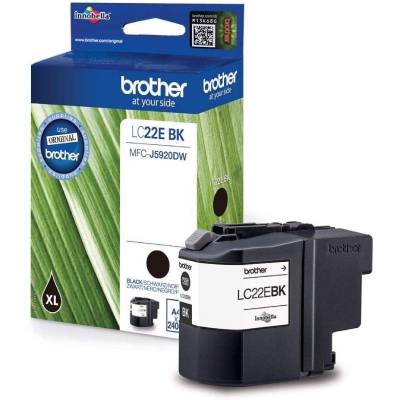 Cartucho de tinta original brother lc-22ebk xl alta capacidad/ negro