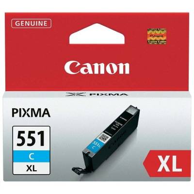 Cartucho de tinta original canon cli-551c xl alta capacidad/ cian