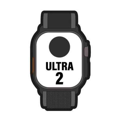 Apple watch ultra 2/ gps/ cellular/ 49mm/ caja de titanio negro/ correa loop trail negro m/l