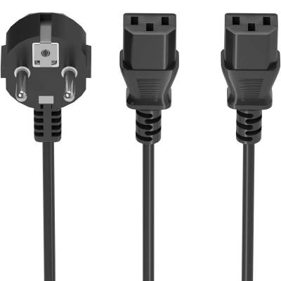 Cable alimentación cpu aisens a132-0865/ cee7 macho - 2x c13 hembra/ 3m/ negro