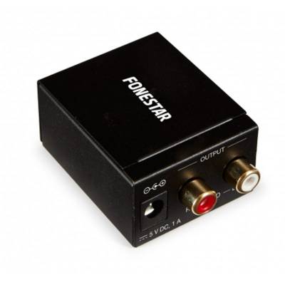 Convertidor de audio fonestar fo-37da/ entrada toslink y rca/ salida 2x rca