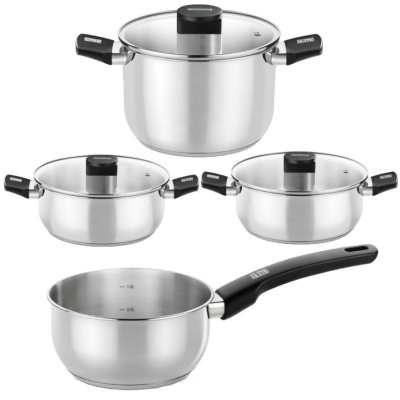 Pack batería de cocina elite monix m240001/ cazo ø14cm/ ollas ø24cm/ cacerolas ø20 - 24cm/ acero inoxidable/ apta para inducció