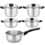 Pack batería de cocina elite monix m240002/ cazo ø14cm/ ollas ø20 - 24cm/ cacerolas ø20 - 24cm/ acero inoxidable/ apta para 