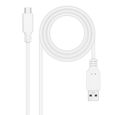 Cable usb 2.0 nanocable 10.01.2100-w/ usb tipo-c macho - usb macho/ 50cm/ blanco