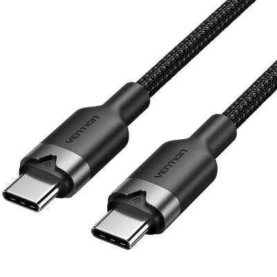 Cable usb 2.0 tipo-c 3a vention trdbh/ usb tipo-c macho - usb tipo-c macho/ hasta 60w/ 480mbps/ 2m/ negro