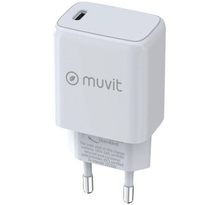 Cargador de pared muvit for change mcacc0012/ 1xusb tipo-c/ 20w