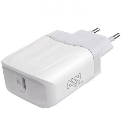 Cargador de pared myway mwacc0005/ 1xusb tipo-c/ 20w