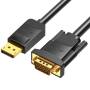 Cable conversor vention hblbi/ vga macho - displayport macho/ 3m/ negro