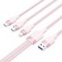 Cable usb 2.0 lightning vention ctppg/ usb macho/ usb tipo-c macho - microusb macho - lightning macho/ 1.5m/ rosa