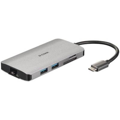 Docking usb tipo-c d-link dub-m810/ 3xusb/ 1xusb tipo-c/ 1xthunderbolt/ 1xhdmi/ 1xrj45/ 1xlector tarjetas/ gris