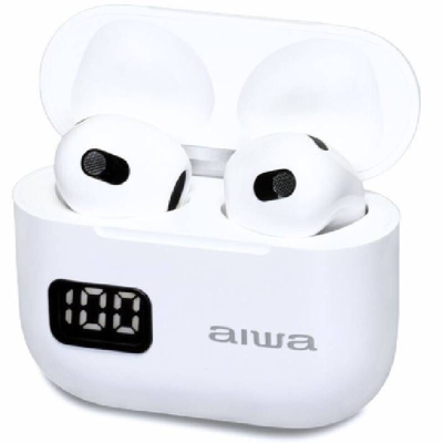 Auriculares bluetooth aiwa ebtw-100wt con estuche de carga/ autonomía 3h/ blancos