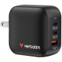 Cargador de pared universal verbatim mini gan wall charger/ 2xusb tipo-c/ 1xusb/ 70w