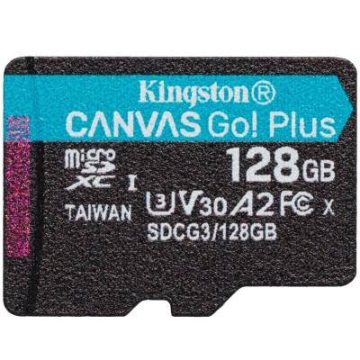Tarjeta de memoria kingston canvas go! plus 128gb microsd xc/ clase 10/ 170mbs