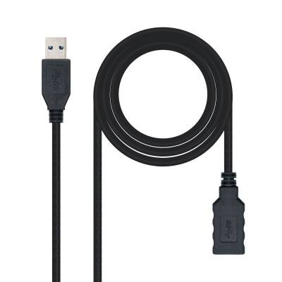 Cable alargador usb 3.0 nanocable 10.01.0901-bk/ usb macho - usb hembra/ 1m/ negro