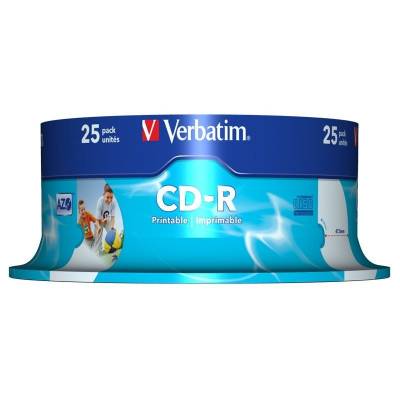 Cd-r verbatim azo imprimible 52x/ tarrina-25uds