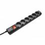 Regleta con interruptor trust 21059/ 6 tomas de corriente/ cable 1.8m/ negra