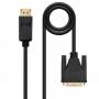 Cable conversor nanocable 10.15.4502/ displayport macho - dvi macho/ 2m/ negro