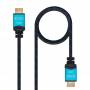 Cable hdmi 2.0 4k nanocable 10.15.3705/ hdmi macho - hdmi macho/ 5m/ negro/ azul