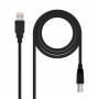 Cable usb 2.0 impresora nanocable 10.01.0105-bk/ usb tipo-b macho - usb macho/ 4.5m/ negro