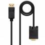 Cable conversor nanocable 10.15.4402/ displayport macho - vga macho/ 2m/ negro