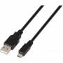 Cable usb 2.0 aisens a101-0027/ usb macho - microusb macho/ hasta 2.5w/ 60mbps/ 80cm/ negro