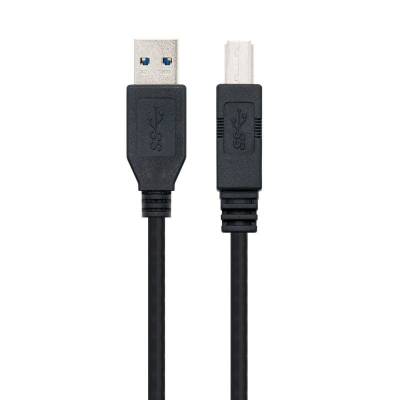 Cable usb 3.0 impresora nanocable 10.01.0802-bk/ usb tipo-b macho - usb macho/ 2m/ negro