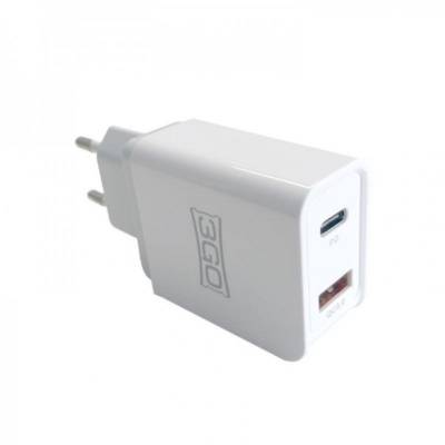 Cargador de pared 3go almusbcqc3/ 1xusb/ 1xusb tipo-c/ 18w