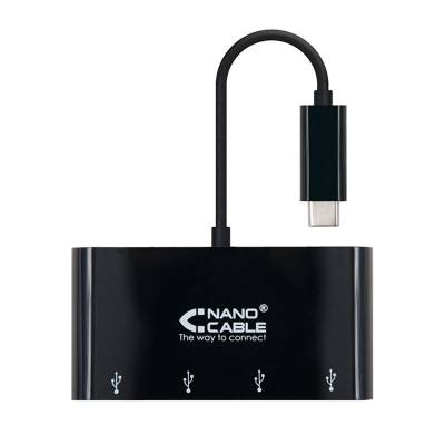 Hub usb tipo-c nanocable 10.16.4401-bk / 4xusb